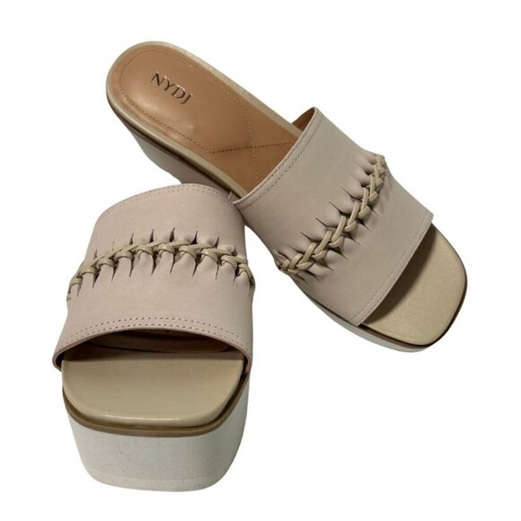 NWT NYDJ Rory Nubuck Peep-Tow Wedge Sandals Size 8.5 M - Picture 1 of 5